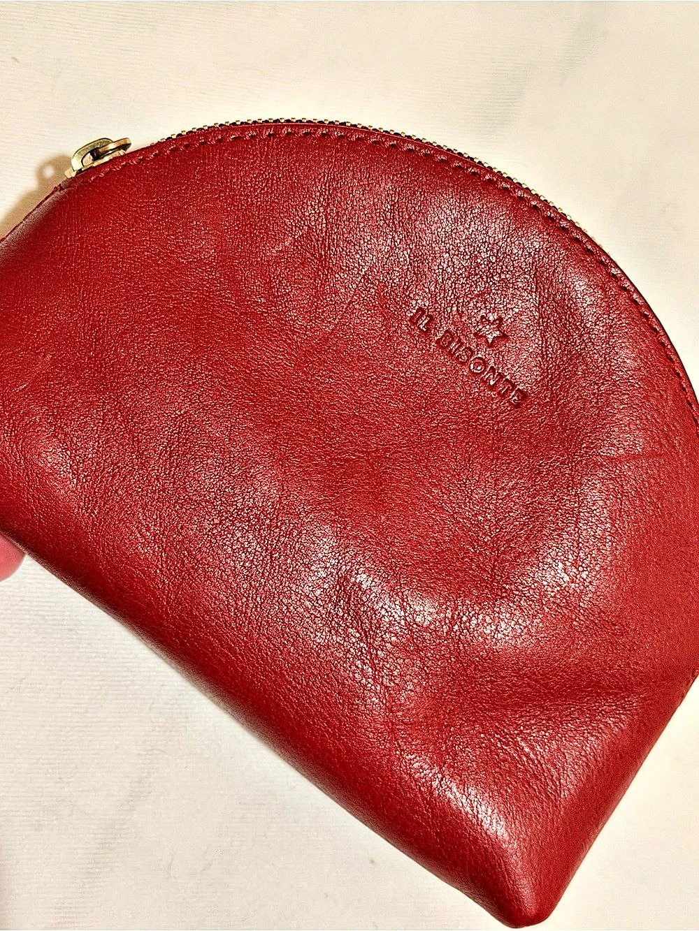 Il Bisonte Leather Pouch in Red